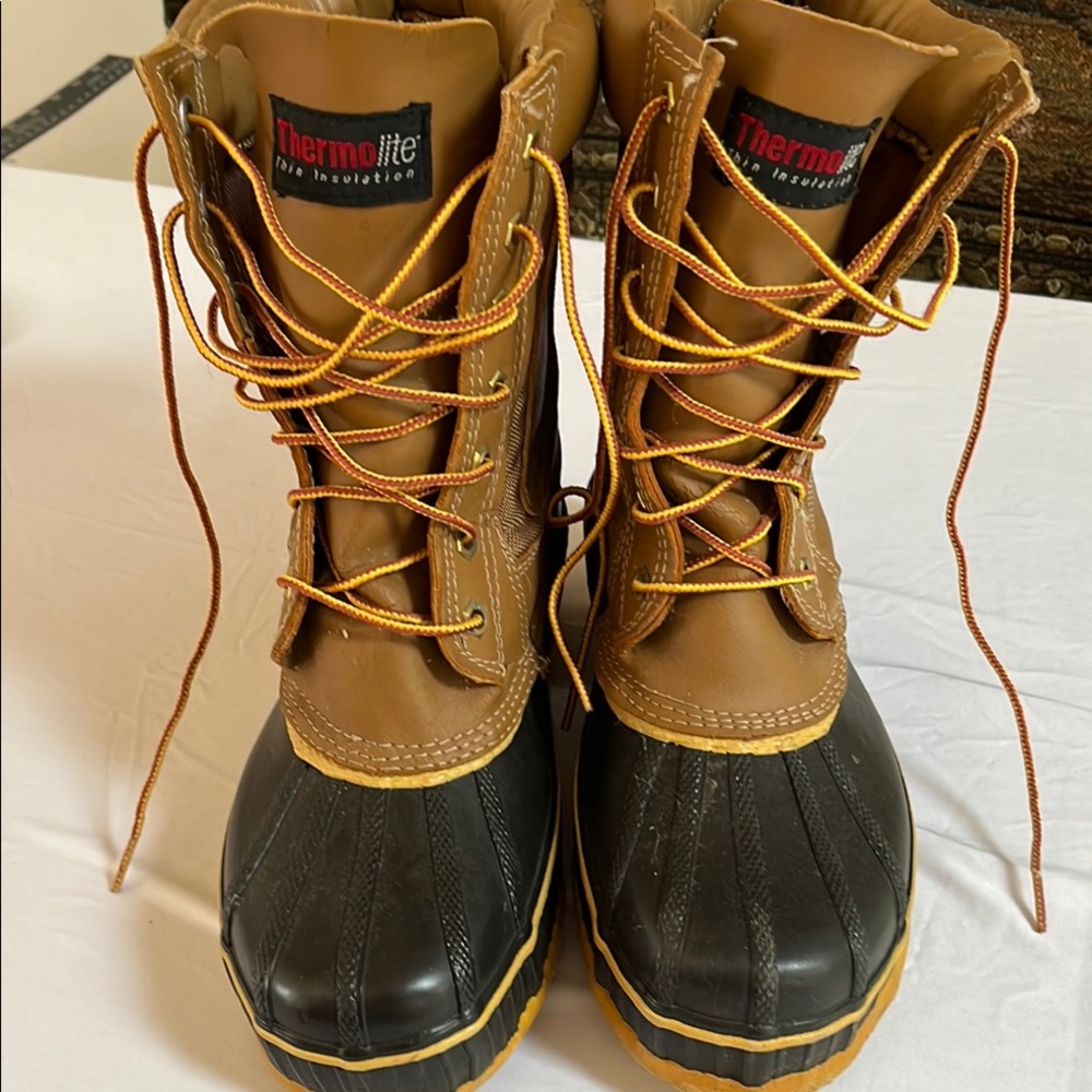 Thermolite Insulated Boots women’s size 8.5-9 Tan and Black Design Mens 7 - Picture 8 of 9